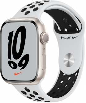 Apple Watch Nike Series 7 45mm Yıldız Işığı Alüminyum Kasa ve Nike Spor Kordon