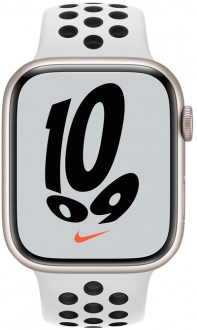Apple Watch Nike Series 7 45mm Yıldız Işığı Alüminyum Kasa ve Nike Spor Kordon