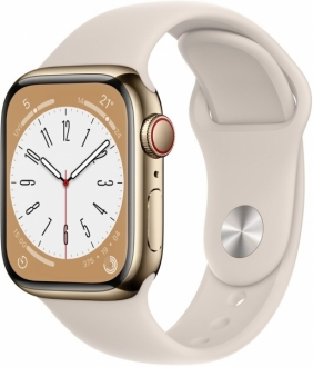 Apple Watch Series 8 Cellular 41mm Paslanmaz Çelik Kasa ve Spor Kordon