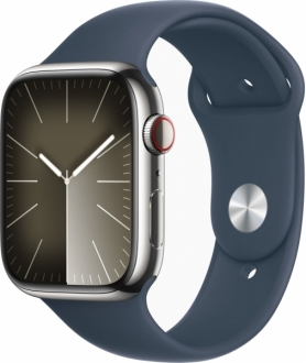Apple Watch Series 9 Cellular 45mm Paslanmaz Çelik Kasa ve Spor Kordon