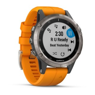 Garmin Fenix 5 Plus Sapphire Titanium with Solar Flare Orange Band