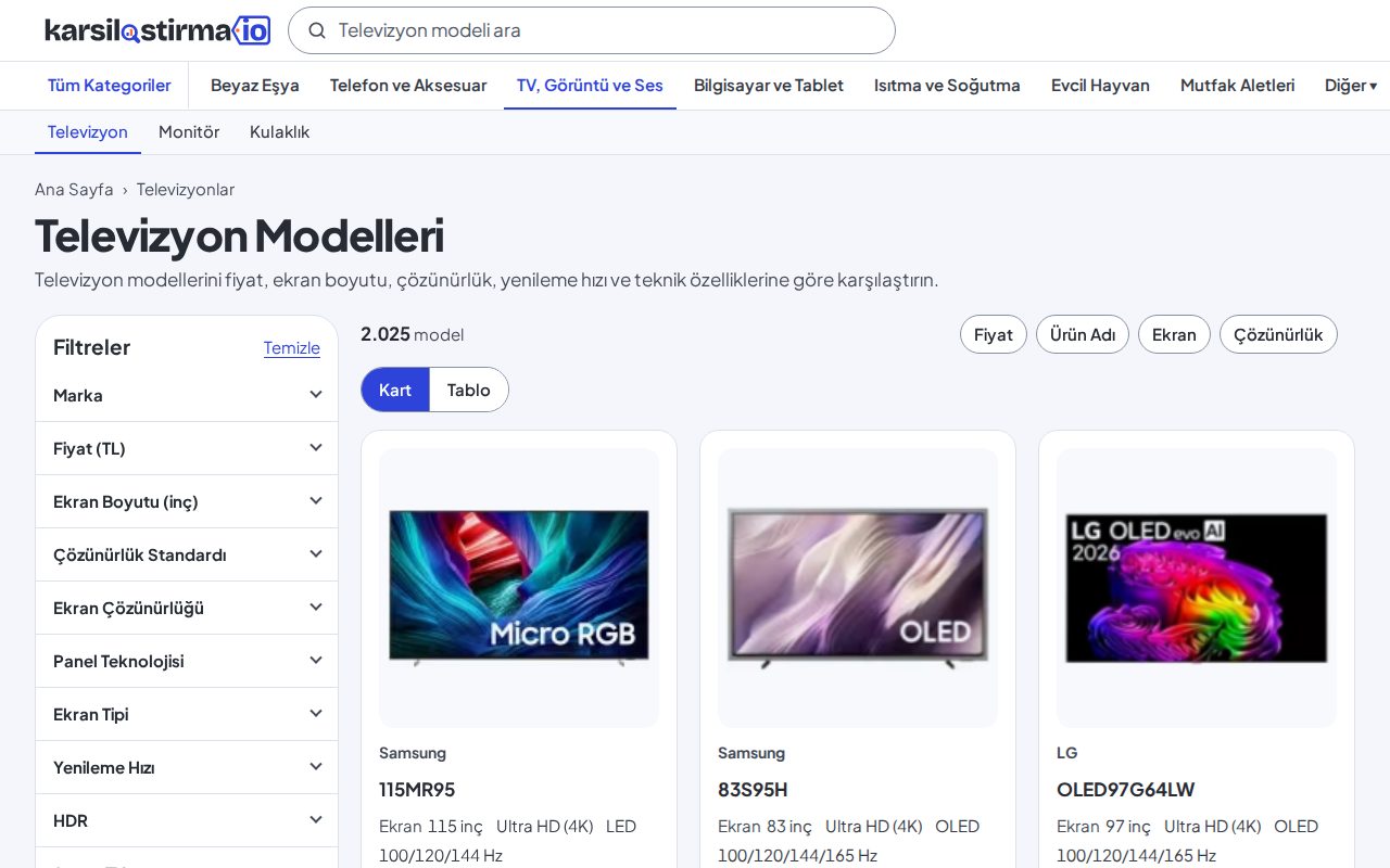 TV Karşılaştırma
